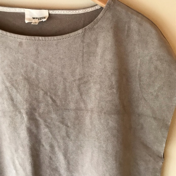 NWOT Aritzia Wilfred Free Nori Large Tan Faux Suede Sleeveless Tunic Dress - Picture 5 of 9